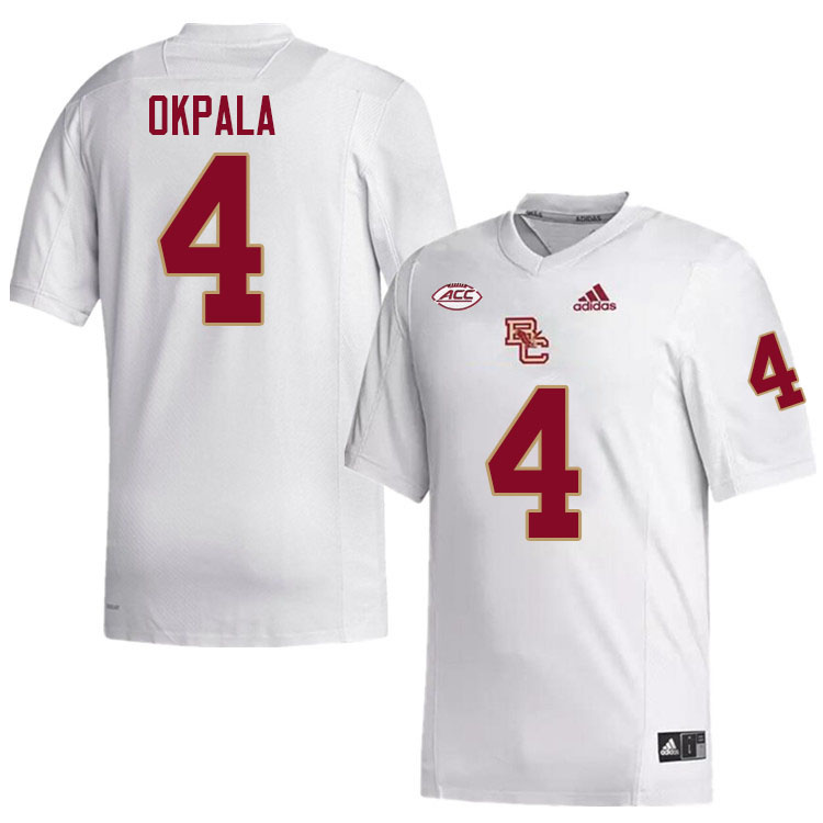 Boston College Eagles #4 Neto Okpala College Football Jerseys Stitched-White